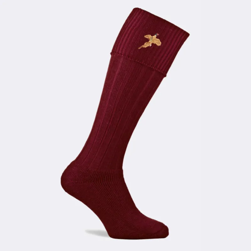 Pennine Stalker Pheasant Sock Burgundy